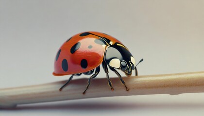 macro shots beautiful nature scene beautiful ladybug on defocused white background