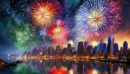 Fototapeta premium fireworks explosions