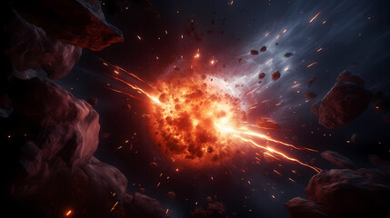 Fototapeta premium Supernova explosion, science, education, space exploration