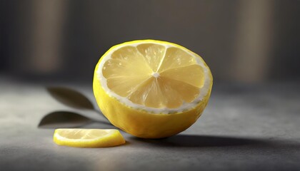 lemon isolated on white or transparent background one cut wedge of lemon fruit