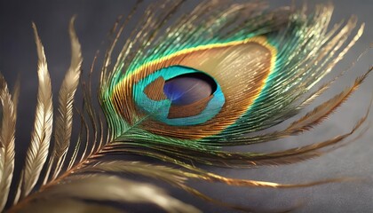 majestic peacock feather isolated on a transparent background for design layouts