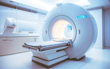 Advanced mri or ct scan medical diagnosis machine at hospital - obrazy, fototapety, plakaty