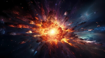 Fototapeta premium Supernova explosion, science, education, space exploration