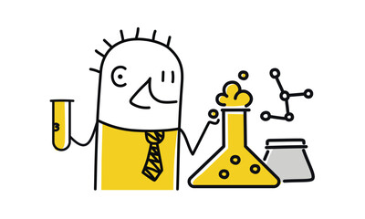 man do research in the lab