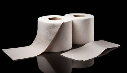 set of toilet paper on transparent png