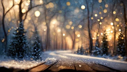 Foto op Canvas free area in winter glittering magic woods © Wayne