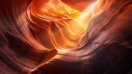 Papier Peint photo Lavable Bordeaux Radiance in Antelope Canyon: A Display of Light and Shadows in the Southwest's Majestic Geology
