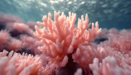 Naklejka na ściany i meble pink color soft coral under the sea