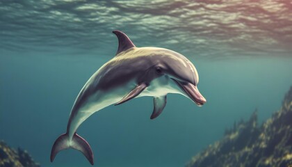 dolphin in the sea or ocean under water