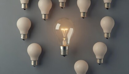 clarifying complex ideas theme with light bulb flat lay
