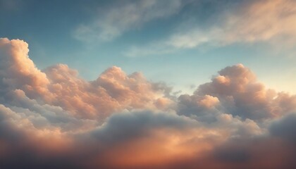 Naklejka na ściany i meble background of sunrise sky with gentle colors of soft clouds