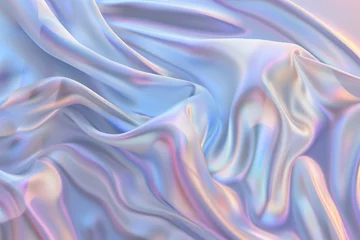 Poster Soft satin waves in a tranquil holographic dreamscape © Nadya