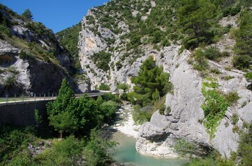 Fototapeta na wymiar Gorges of the river Ubrieux in Drome in the South East of France, in Europe