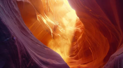 Fotobehang Interplay of Light and Geology in Antelope Canyon: A Visual Journey Through Arizona's Rock Formations © Farnaces