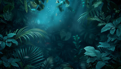 Fototapeta na wymiar Jungle Meets Technology: Dark Abstract Background 