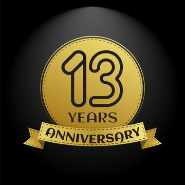 13 Year Anniversary Celebration. Happy 13th year Anniversary design element. Vector illustration for banner, greeting card, invitation card with Wedding party event decoration.