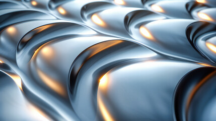 Abstract Metallic Background with a Reflective Surface, Illustrating a Modern and Futuristic Design