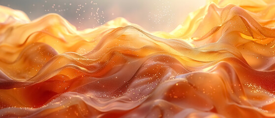 Fototapeta premium Gold sparkling with swirl waves gold, golden cloth fabric wave line backdrop, abstract Background cover banner ultrawide 7:3