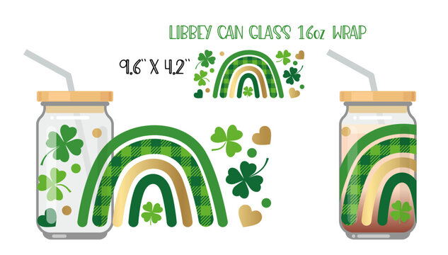 Printable Full wrap for libby class can. A pattern with St Patricks day symbols