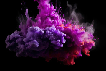 violet and purple colors paints splashes and drops
