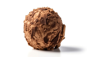 Obraz premium Chocolate ice cream scoop with nuts