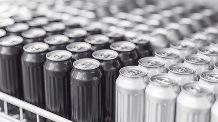 empty mockup of aluminum beverage canned in the refrigerator