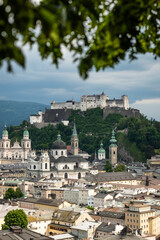 Fototapeta premium An early summer day in the historic centre of Salzburg in Austria