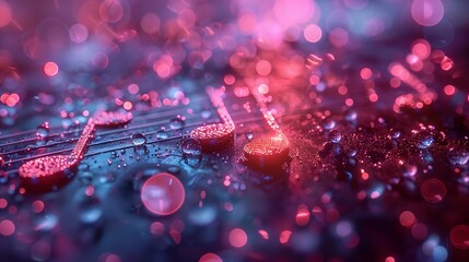 Music notes with bokeh background , life with music concept - obrazy, fototapety, plakaty