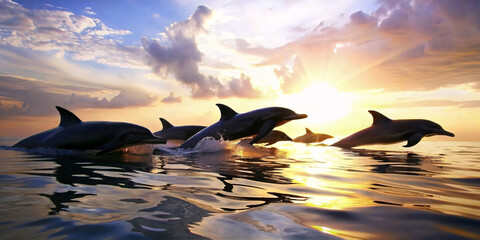 cute dolphins freestanding and transparent background