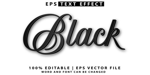 Black text effect editable style text effect