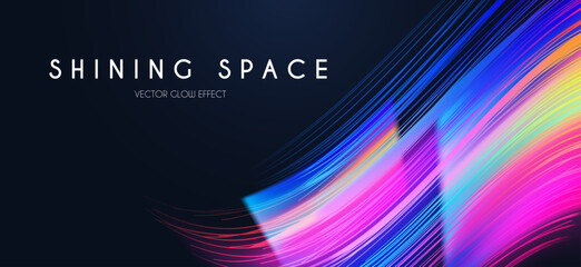 Motion light effect. Shining magic background and liquid speed light