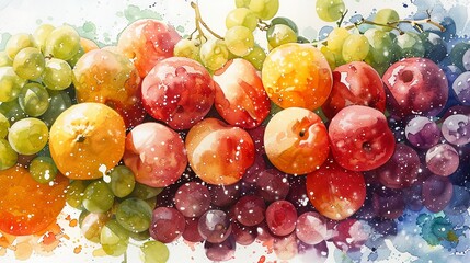 Imagine a watercolorrendered fruit sorting machine blending art with efficiency