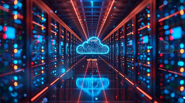 Showcase a cloud computing infrastructure powering global digital businesses