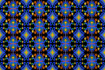 Ikat Batik Geometric ethnic seamless pattern for background,fabric,wrapping,clothing,wallpaper,Batik,carpet,embroidery style pattern