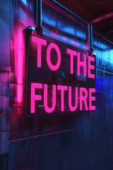 To The Future sign on a futuristic background