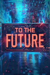 To The Future sign on a futuristic background