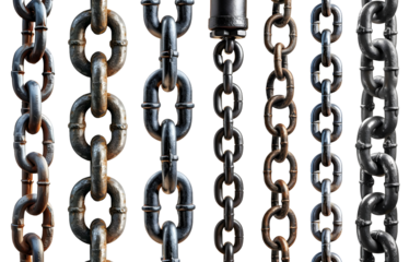 Vertical Chain Collection Diverse Shapes and Materials Assortment