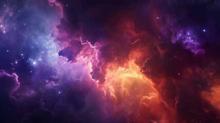 Naklejka premium A hyper-realistic portrayal of a vibrant space galaxy cloud nebula, set against a starry night cosmos This scene captures the universe's vast beauty, AI Generative