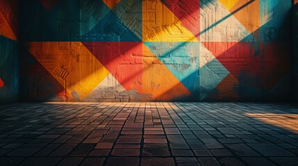 Abstract graffiti wall background, crafted to serve as a pop art backdrop. This conceptual piece, not based on a real photo, blends bold colors and dynamic patterns, AI Generative - obrazy, fototapety, plakaty