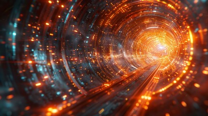 Obraz premium Amazing cyber security concept with abstract high-speed technology, visualization of digital protection in action, wide angle, high detail, digital art, AI Generative