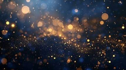 An intricate and hyper-realistic depiction of Christmas golden light shine particles and bokeh, AI Generative