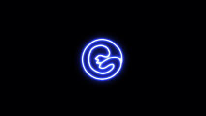 Neon glowing embryo, Fetus Icon. neon Baby in the womb, embryo, human fetus line icon. glowing Baby Icon.