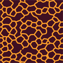 Vector hexagon based seamless line pattern. Abstract geometric reticulate background. Seamless geometric ornamental vector pattern.