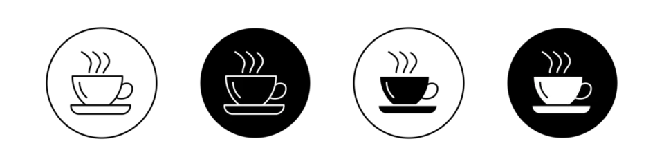 Foto op Plexiglas Cup of Coffee Icon Set. Cafe break and caffeine vector symbol in a black filled and outlined style. Morning Ritual Sign. © Gopal