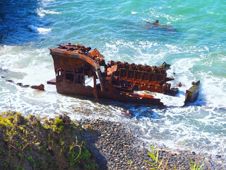 Wonderful Alentejo with picturesque landscapes in Portugal - ship wreck