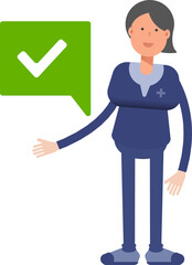 Doctor Character and Check Mark
