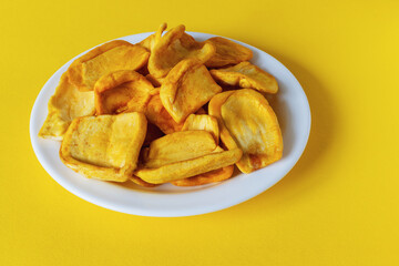 Keripik Sukun or Breadfruit Chips is a food made from breadfruit on a plate