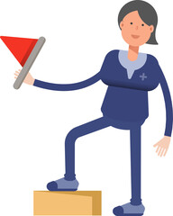 Doctor Character Holding Flag
