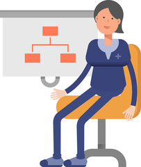 Doctor Character Presenting Organization Chart
