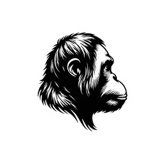 Orangutan Logo Icon Simple and Clean